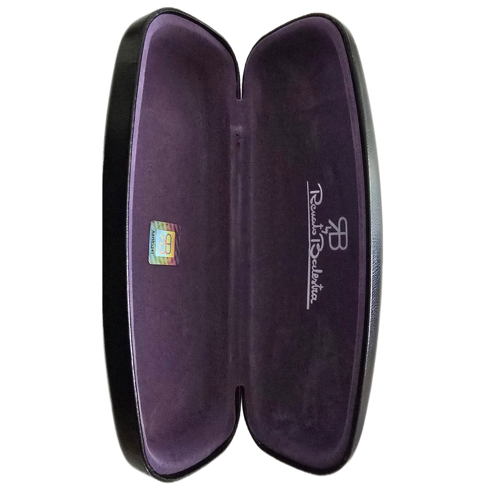 Renato Balestra Black Hard Shell Eyeglass Case Purple Interior AA1185241